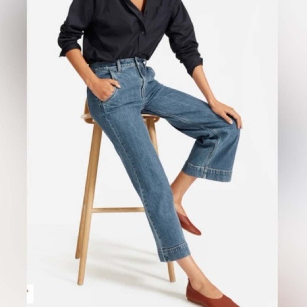 Everlane The Wide Leg Jean High Rise Medium Wash Denim Size 27